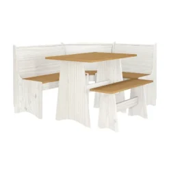 Cottonwood Wood L - Shaped Dining Nook White/Honey - Hillsdale Furniture