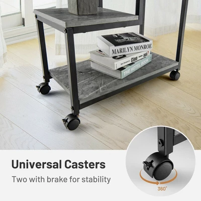 Costway 3 Tier Side Table With Casters Mobile End Table Storage For Living Room Bedroom 7 Costway 3 Tier Side Table With Casters Mobile End Table Storage For Living Room Bedroom - Image 7