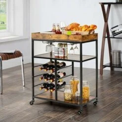 Costway 3-Tier Rolling Kitchen Cart Utility Trolley W/ Wine Bottle Rack 10 Costway 3-Tier Rolling Kitchen Cart Utility Trolley W/ Wine Bottle Rack -Furniture Haven Shop GUEST 7e255d3b 5765 4e57 8866 a7a87109bc49