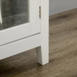 HOMCOM Glass Door Kitchen Sideboard, Buffet Cabinet With 6-Bottle Wine Rack And Stemware Racks, Coffee Bar For Living Room, Dining Room, White 9 HOMCOM Glass Door Kitchen Sideboard, Buffet Cabinet With 6-Bottle Wine Rack And Stemware Racks, Coffee Bar For Living Room, Dining Room, White -Furniture Haven Shop GUEST 7e2d8ed0 07e6 48f2 8769 a8a06098cea5