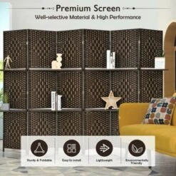 Costway 6 Panel Folding Room Divider 6Ft Weave Fiber Screen W/ 2 Display Shelves 13 Costway 6 Panel Folding Room Divider 6Ft Weave Fiber Screen W/ 2 Display Shelves -Furniture Haven Shop GUEST 7ee4033a 39de 4070 baac 87786f905940
