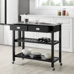Chloe Stainless Steel Top Kitchen Island Cart - Crosley -Furniture Haven Shop GUEST 8031f723 edda 4c88 90f5 183f49e9d10c