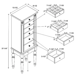 Wylie Jewelry Armoire Cherry Red - Powell Company -Furniture Haven Shop GUEST 8064472e 4fc9 426a 9247 fea1c9d4db66