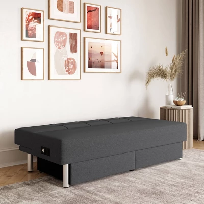 Wilton Dream Convertible Futon Sofa Bed Charcoal - Serta 2 Wilton Dream Convertible Futon Sofa Bed Charcoal - Serta - Image 2