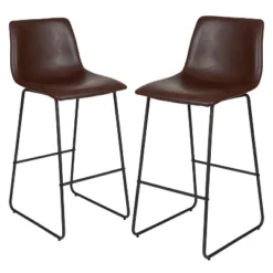 Flash Furniture 30 Inch Commercial Grade LeatherSoft Bar Height Barstools, Set Of 2 -Furniture Haven Shop GUEST 81e54c58 3a7e 4c37 aa2f d2105321356f