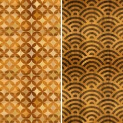 6" Double Sided Japanese Wood Pattern Canvas Room Divider Brown - Oriental Furniture -Furniture Haven Shop GUEST 82299743 400d 4104 bdca f020e9271813