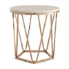 Laconia Faux Stone Round End Table - Aiden Lane