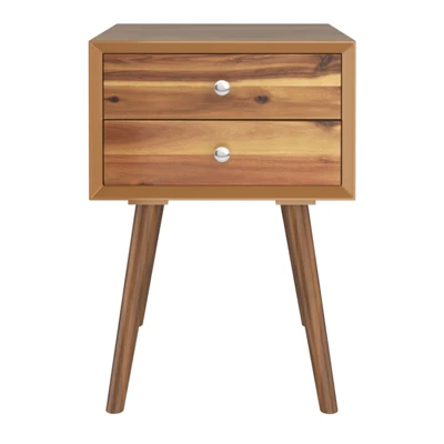 Tangkula Wooden Nightstand With 2 Storage Drawers Accent End Side Table For Bedroom&Living Room 10 Tangkula Wooden Nightstand With 2 Storage Drawers Accent End Side Table For Bedroom&Living Room - Image 10