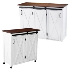 Lashire Barn Door Kitchen Cart Dark Brown/White - Aiden Lane 12 Lashire Barn Door Kitchen Cart Dark Brown/White - Aiden Lane -Furniture Haven Shop GUEST 836b0be4 ff0c 4132 bc53 63c1f3e1804a