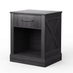 Costway Nightstand With Drawer And Shelf Rustic Wooden Bedside Table Bedroom Brown / Natural / Black 21 Costway Nightstand With Drawer And Shelf Rustic Wooden Bedside Table Bedroom Brown / Natural / Black -Furniture Haven Shop GUEST 83c776db f268 41b9 874e 3df76aef0277