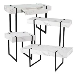 Wennan Modern Faux Marble Desk Black/White - Aiden Lane 20 Wennan Modern Faux Marble Desk Black/White - Aiden Lane -Furniture Haven Shop GUEST 83d40a00 6917 41a8 923c 868079a259cf