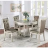 5pc Jenra Round Dining Set Champagne/Warm Gray - HOMES: Inside + Out
