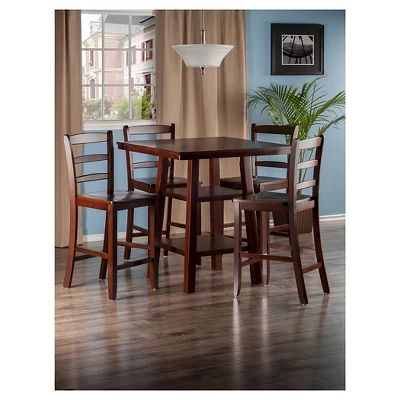 5pc Orlando 2 Shelves Counter Height Dining Sets Wood/Walnut - Winsome 2 5pc Orlando 2 Shelves Counter Height Dining Sets Wood/Walnut - Winsome - Image 2