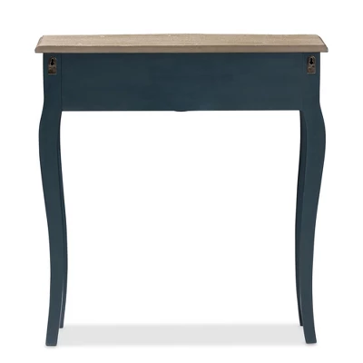 Mazarine Classic And Provincial Spruce Finished Console Table Blue - Baxton Studio 4 Mazarine Classic And Provincial Spruce Finished Console Table Blue - Baxton Studio - Image 4