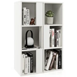 Costway 2 PCS 3-tier Wood Bookshelf Display Storage Rack For Small Spaces White/Rustic Brown 21 Costway 2 PCS 3-tier Wood Bookshelf Display Storage Rack For Small Spaces White/Rustic Brown -Furniture Haven Shop GUEST 8487b91e 8270 480c 81a7 a5f630f0e8d3