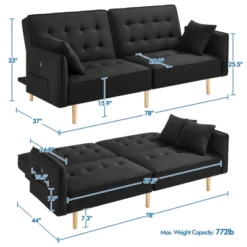 Yaheetech Convertible Sofa Bed Tufted Futon Couch With USB Ports For Living Room 10 Yaheetech Convertible Sofa Bed Tufted Futon Couch With USB Ports For Living Room -Furniture Haven Shop GUEST 8656eee7 6b4e 41b2 a736 71c8290f6056