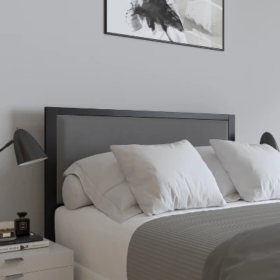 Merrick Lane Headboard Upholstered Headboard With Metal Frame And Adjustable Rail Slots 1 Merrick Lane Headboard Upholstered Headboard With Metal Frame And Adjustable Rail Slots