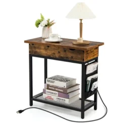 Tangkula End Table With Charging Station Industrial Nightstand Flip Top Side Pocket USB 15 Tangkula End Table With Charging Station Industrial Nightstand Flip Top Side Pocket USB -Furniture Haven Shop GUEST 870ecffe 8dff 40c7 9e1b d35b76183595