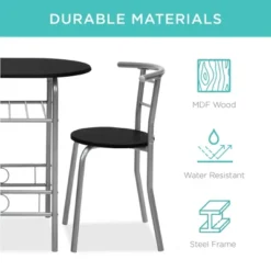 Best Choice Products 3-Piece Wood Dining Room Round Table & Chairs Set W/ Steel Frame, Built-In Wine Rack 13 Best Choice Products 3-Piece Wood Dining Room Round Table & Chairs Set W/ Steel Frame, Built-In Wine Rack -Furniture Haven Shop GUEST 8787d5f1 4cff 4281 aa5c 34e847ae1b28