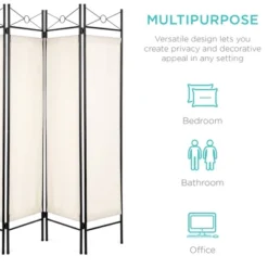 Best Choice Products 6ft 4-Panel Folding Privacy Screen Room Divider Decoration Accent W/ Steel Frame 10 Best Choice Products 6ft 4-Panel Folding Privacy Screen Room Divider Decoration Accent W/ Steel Frame -Furniture Haven Shop GUEST 879445d6 26c9 4705 96a2 6d8b726e4e1f