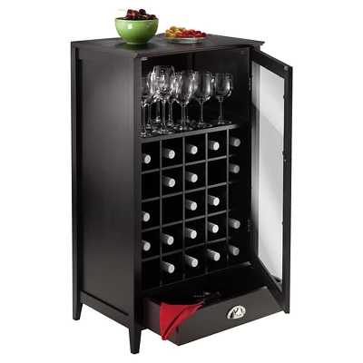 Bottles Slot Modular Bordeaux Wine Cabinet Wood/Black Espresso - Winsome 3 Bottles Slot Modular Bordeaux Wine Cabinet Wood/Black Espresso - Winsome - Image 3