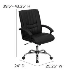 Flash Furniture Mid-Back Black LeatherSoft Swivel Manager's Office Chair With Arms 11 Flash Furniture Mid-Back Black LeatherSoft Swivel Manager's Office Chair With Arms -Furniture Haven Shop GUEST 88882550 b5e6 47c7 a691 8bf8d40f3dda