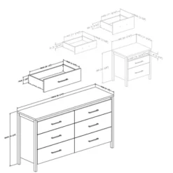 Gravity 6 Drawer Double Dresser And 2 Drawer Nightstand Gray Maple - South Shore -Furniture Haven Shop GUEST 88ec468b 1109 4a6c b163 b32b6229c9ef