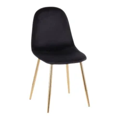 Set Of 2 Pebble Contemporary Dining Chairs Gold/Black - LumiSource