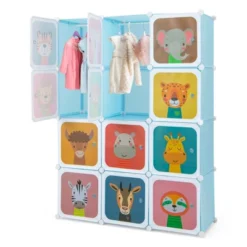 Costway 12-Cube Kids Wardrobe Baby Dresser Bedroom Armoire Clothes Hanging Closet With Door Blue/Pink 20 Costway 12-Cube Kids Wardrobe Baby Dresser Bedroom Armoire Clothes Hanging Closet With Door Blue/Pink -Furniture Haven Shop GUEST 89f70eab 03f1 4d63 9413 06e0afc9ce2e