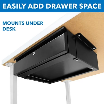 Mount-It! Under Desk Pull-Out Drawer With Lock And 2 Keys Included | Mounts To Desktops Tables And Workbenches Over 0.71 Inches Thick | Matte Black 5 Mount-It! Under Desk Pull-Out Drawer With Lock And 2 Keys Included | Mounts To Desktops Tables And Workbenches Over 0.71 Inches Thick | Matte Black - Image 5