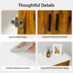 Costway Sideboard Buffet Storage Cabinet W/2 Door Metal Legs Accent Cabinet 32In -Furniture Haven Shop GUEST 8a7b9f98 fe03 4060 bd22 9414dee95ff8