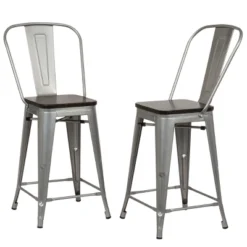 Set Of 2 24" Reed Wood Seat Counter Height Barstool - Carolina Chair & Table -Furniture Haven Shop GUEST 8caf1583 3b66 4831 a091 29f11b7afef3