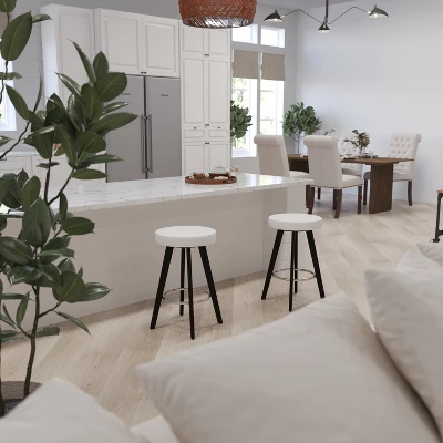 Merrick Lane Contemporary Counter Stool With Retro 4-Point Wood Legs And Metal Footrest 2 Merrick Lane Contemporary Counter Stool With Retro 4-Point Wood Legs And Metal Footrest - Image 2