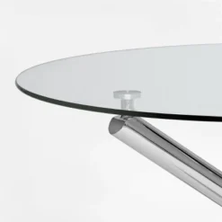 Eileen 43.3 Inch Contemporary Round Dining Table With Clear Tempered Transparent Glass Tabletop And Pedestal Legs-The Pop Maison 12 Eileen 43.3 Inch Contemporary Round Dining Table With Clear Tempered Transparent Glass Tabletop And Pedestal Legs-The Pop Maison -Furniture Haven Shop GUEST 8e1323e4 a037 451f 8d4a 4797691e349c