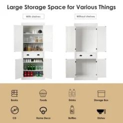 Bestcomfort Kitchen Cabinet Pantry Cupboard Freestanding W/Shelves White -Furniture Haven Shop GUEST 8e19e57d a37d 4113 977a 222aa3c2fea9
