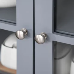 HOMCOM Kitchen Buffet Hutch Wooden Storage Cabinet With Framed Glass Door, Drawer And Microwave Space -Furniture Haven Shop GUEST 8f4b0ea7 fa55 4a0f 9a08 6655b9af1872