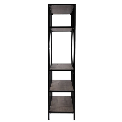 68.25" Vikrin 5 Tier Bookshelf Natural/Black - Aiden Lane 2 68.25" Vikrin 5 Tier Bookshelf Natural/Black - Aiden Lane - Image 2
