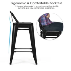 Tangkula Set Of 4 Metal Bar Stools 24" Industrial Chair Low Back Black 12 Tangkula Set Of 4 Metal Bar Stools 24" Industrial Chair Low Back Black -Furniture Haven Shop GUEST 9057936b 72c3 47cb 918d 3d7a496ed202