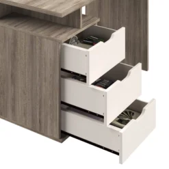Computer Desk - Contemporary Desk With Attached 3-Drawer File Cabinet - For Home Office, Bedroom, Computer, Or Craft Table By Lavish Home (White) -Furniture Haven Shop GUEST 906f2528 1c0f 4123 a28b 005fc0484fc6
