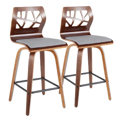 Set Of 2 Folia Mid-Century Modern Counter Height Barstools - LumiSource 10 Set Of 2 Folia Mid-Century Modern Counter Height Barstools - LumiSource - Image 10