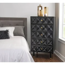 5 Drawer Geo Textured Chest - Linon -Furniture Haven Shop GUEST 916b98ee f9ce 4a22 80ed 8c89eeac2634