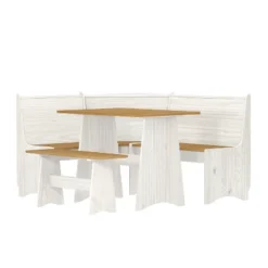 Cottonwood Wood L - Shaped Dining Nook White/Honey - Hillsdale Furniture -Furniture Haven Shop GUEST 9205f7b5 6c19 4469 b69b db1b47473da1