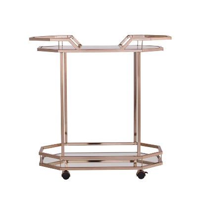 Arya Art Deco Bar Cart Gold - Aiden Lane 1 Arya Art Deco Bar Cart Gold - Aiden Lane