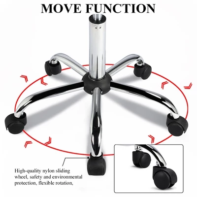 Yaheetech Height Adjustable Modern PU Leather Rolling Bar Stool Salon Stool 5 Yaheetech Height Adjustable Modern PU Leather Rolling Bar Stool Salon Stool - Image 5