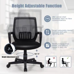 Costway Mid-Back Office Executive Chair Mesh Chair Height Adjustable W/ Lumbar Support -Furniture Haven Shop GUEST 93f620a3 7155 4a21 ac94 5bd37de14bd7