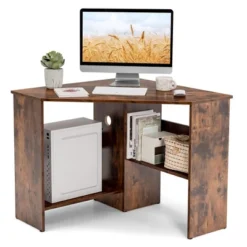 Costway Corner Computer Desk Triangle Writing Workstation W/ Storage Shelf WhiteBlack 23 Costway Corner Computer Desk Triangle Writing Workstation W/ Storage Shelf WhiteBlack -Furniture Haven Shop GUEST 94a8b610 9309 4853 af81 7121bd78b539
