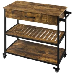 Yaheetech 3-Tier Rolling Kitchen Island Utility Kitchen Cart With Storage Drawer & Shelves -Furniture Haven Shop GUEST 94b42c4d 50a6 4e52 892a 527ca00de611