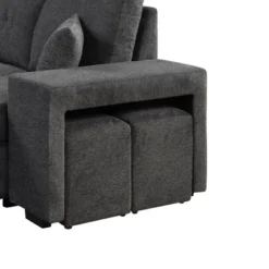 95" Pull Out Sleeper Sofa, Reversible L-Shape Sectional Couch With Storage Chaise And 2 Stools-ModernLuxe -Furniture Haven Shop GUEST 950d73e5 27be 4d1e b997 c5b308b25948