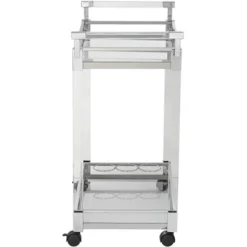 Studio 55D Rossi 32 3/4" Wide Clear Acrylic And Chrome Rolling Serving Bar Cart 11 Studio 55D Rossi 32 3/4" Wide Clear Acrylic And Chrome Rolling Serving Bar Cart -Furniture Haven Shop GUEST 950fd11e a99a 414d b644 7033c1f5c082