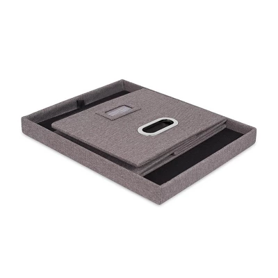 Internet's Best 4-Pack Collapsible File Storage Organizer With Lid - Grey 1 Internet's Best 4-Pack Collapsible File Storage Organizer With Lid - Grey